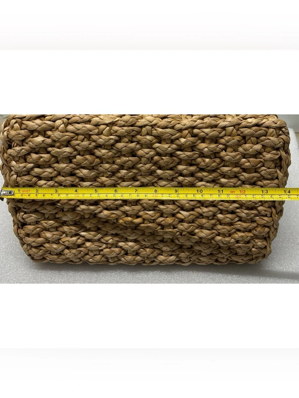 Vintage French Handwoven Straw Satchel Shopping Tote in Natural